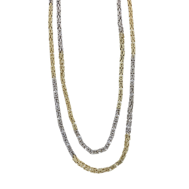 Endlose bicolor Königskette aus 585 Gold 93 cm