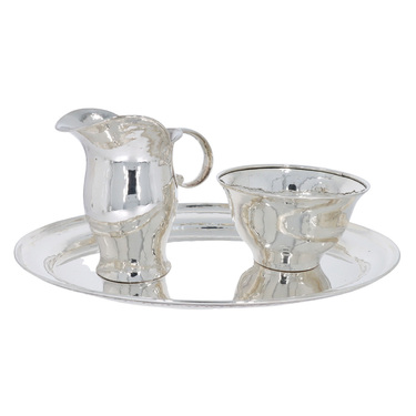 3 teiliges Service aus Zuckerschale, Milchknnchen und Tablett aus 800 Silber