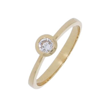 LUXORA Solitrring mit Brillant 0,29 ct. aus 750 Gelbgold # 55