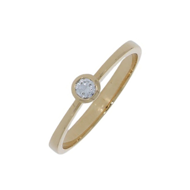 LUXORA Solitrring mit Brillant 0,12 ct. aus 750 Gelbgold # 55