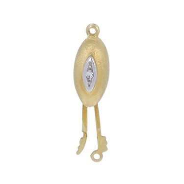 Bicolor Collierschliee mit 2 Diamanten ca. 0,02 ct. aus 585 Gelbgold / teilrhodiniert