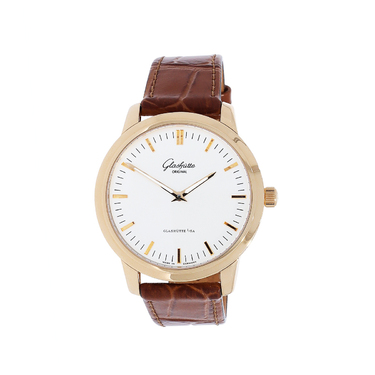 GLASHTTE Herrenuhr Senator Automatik aus 750 Gelbgold