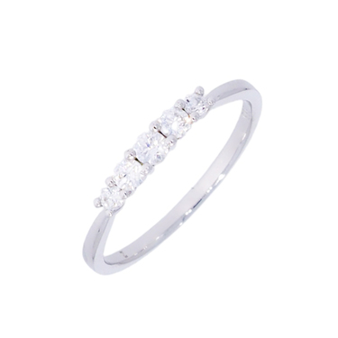 Ring mit 5 Zirkonia aus 333 Weigold # 56
