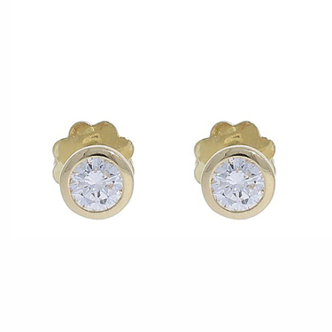 LUXORA Solitrohrstecker mit 2 Brillanten 0,46 ct. aus 585 Gelbgold