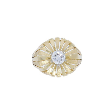 Solitrring mit Brillant ca. 0,53 ct. aus 585 Gelbgold # 52