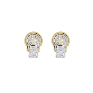 Bicolor Ohrstecker mit 32 Brillanten ca. 0,40 ct. aus 750 Gold