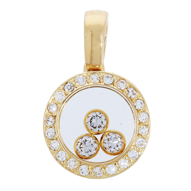 CHOPARD Anhnger Happy Diamonds mit 22 Diamanten ca. 0,09 ct. und 3 Brillanten ca. 0,17 ct. aus 750 Gelbgold