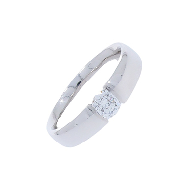Ring mit Brillant ca. 0,48 ct. aus 750 Weigold # 55