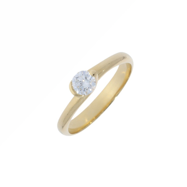 LUXORA Solitrring mit Brillant 0,41 ct. aus 750 Gelbgold # 57