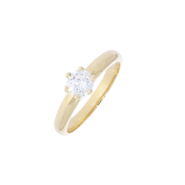 LUXORA Solitrring mit Brillant 0,53 ct. aus 750 Gelbgold # 54 mit Expertise