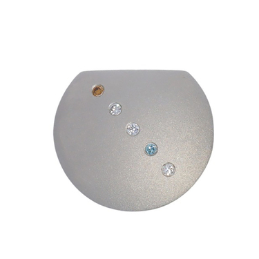 Bunz Anhnger DISKUS mit 5 Brillanten, behandelt ca. 0,10 ct. aus 750 Gelbgold / 950 Platin