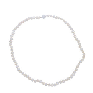 Swasser Zuchtperlenkette mit Magnetschliee aus mattiertem 925 Silber 45 cm