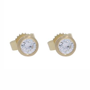 LUXORA Solitrohrstecker mit 2 Brillanten 0,59 ct. aus 585 Gelbgold