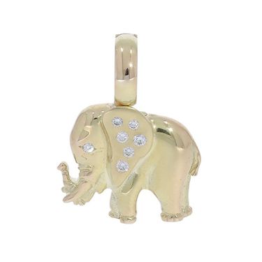 Clipanhnger Motiv Elefant mit 7 Brillanten ca. 0,16 ct. aus 585 Gelbgold