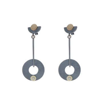 Ohrhnger mit 2 Brillanten ca. 0,02 ct. aus geschwrztem 925 Silber / vergoldet