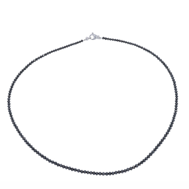 LUXORA Diamantkette geschliffen, schwarz 28,36 ct. mit Karabiner aus 585 Weigold 43,5 cm