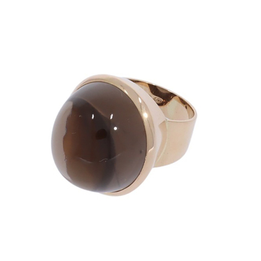 Ring mit Rauchquarz aus 585 Rosegold # 54