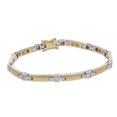 Bicolor Armband mit 10 Brillanten ca. 0,70 ct. aus 750 Gold 18,5 cm