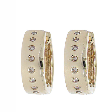 Klappcreolen mit 16 Brillanten ca. 0,24 ct. aus 585 Gelbgold