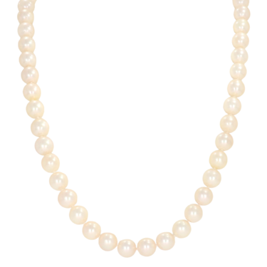 Akoya Zuchtperlenkette mit Bajonettmechanik aus 750 Gelbgold 48 cm