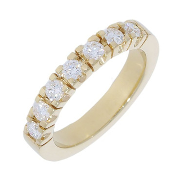 LUXORA Halbmemoryring mit 7 Brillanten 0,63 ct. aus 585 Gelbgold # 55