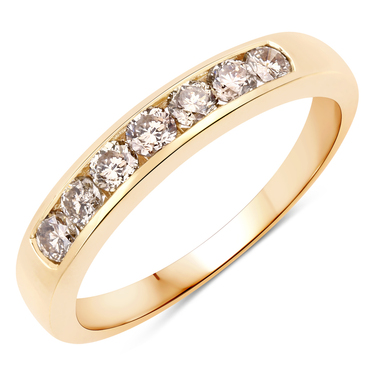 XEN Ring mit 7 Brillanten 0,56 ct. aus 375 Gelbgold # 54
