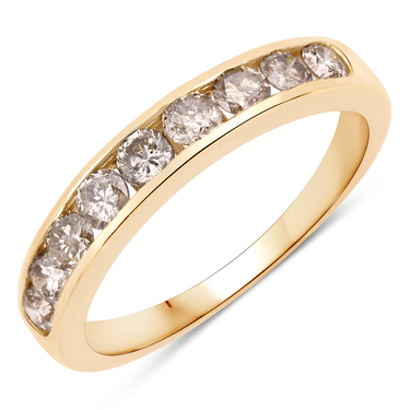 XEN Ring mit 9 Brillanten 0,86 ct. aus 375 Gelbgold # 54