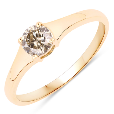 XEN Solitrring mit Brillant 0,47 ct. aus 375 Gelbgold # 57