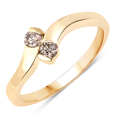 XEN Ring mit 2 Brillanten 0,23 ct. aus 375 Gelbgold # 57