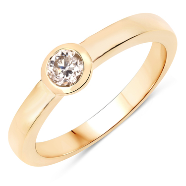 XEN Solitrring mit Brillant 0,31 ct. aus 375 Gelbgold # 54