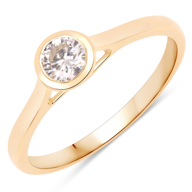 XEN Solitrring mit Brillant 0,33 ct. aus 375 Gelbgold # 54