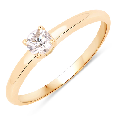 XEN Solitrring mit Brillant 0,32 ct. aus 375 Gelbgold # 54