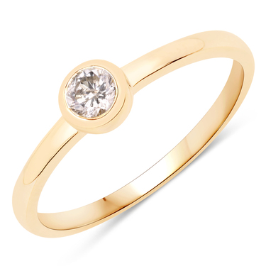 XEN Solitrring mit Brillant 0,32 ct. aus 375 Gelbgold # 54