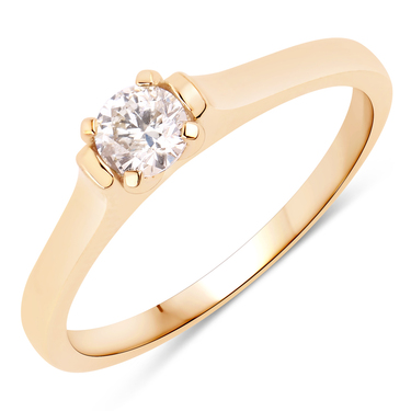 XEN Solitrring mit Brillant 0,33 ct. aus 375 Gelbgold # 54