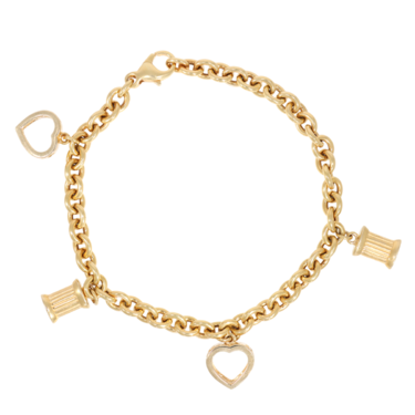 Armband mit 4 Anhnger aus 585 Gelbgold 20,5 cm