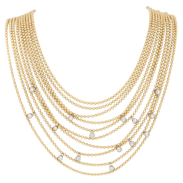 CARTIER Collier Draperie de Decollete mit 15 Brillanten ca. 0,60 ct. aus 750 Gold 36 cm