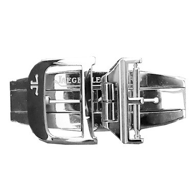 Jaeger LeCoultre Lederband-Doppel-Faltschließe aus Edelstahl 16 mm