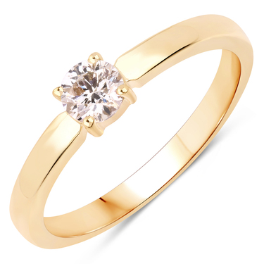 XEN Solitrring mit Brillant 0,31 ct. aus 375 Gelbgold # 54