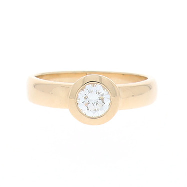 Ring mit Brillant ca. 0,50 ct. aus 585 Gelbgold # 53