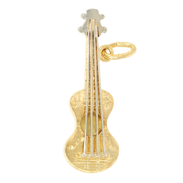Bicolor Anhnger Motiv Gitarre aus 750 Gold