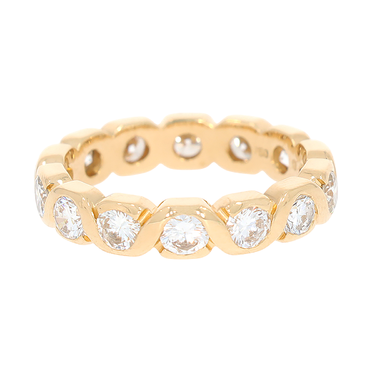 Memoryring mit 14 Brillanten ca. 2,80 ct. aus 750 Gelbgold # 59