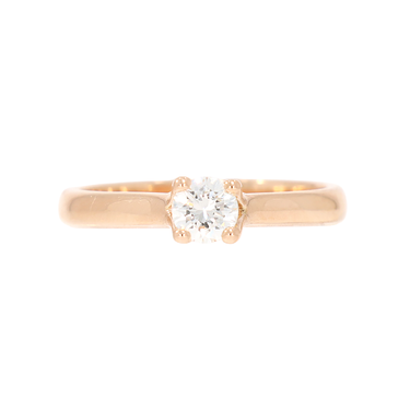 LUXORA Solitrring mit Brillant 0,28 ct. aus 750 Rotgold # 52