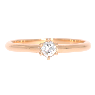 LUXORA Solitrring mit Brillant 0,23 ct. aus 750 Rotgold # 56