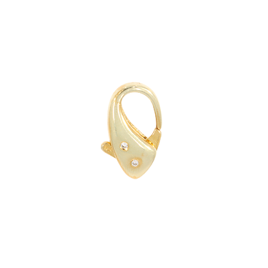 Schmuckkarabiner mit 4 Brillanten ca. 0,04 ct. aus 585 Gelbgold