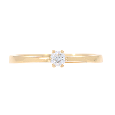 LUXORA Solitrring mit Brillant 0,10 ct. aus 750 Gelbgold # 52