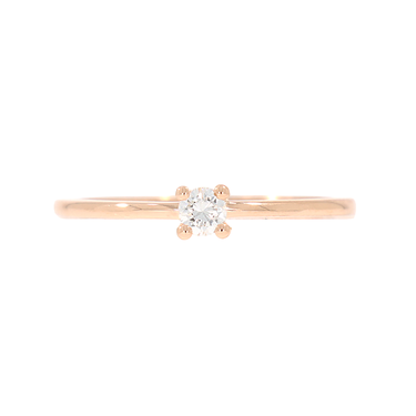 LUXORA Solitrring mit Brillant 0,10 ct. aus 750 Rotgold # 52