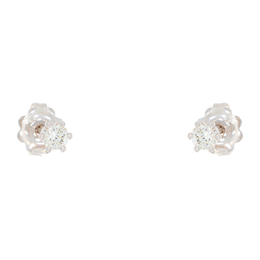 LUXORA Solitrohrstecker mit 2 Brillanten 0,33 ct. aus 750 Weigold