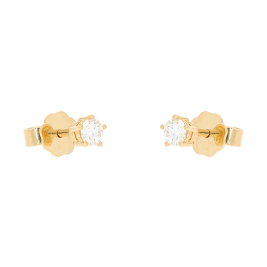 LUXORA Solitrohrstecker mit 2 Brillanten 0,30 ct. aus 750 Gelbgold