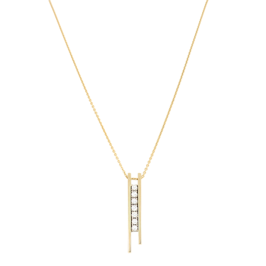 LUXORA bicolor Anhnger mit 7 Brillanten ca. 0,35 ct. und Ankerkette aus 585 Gold 45 cm