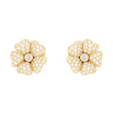 WEMPE Blumen Ohrstecker mit 122 Brillanten ca. 3,34 ct. aus 750 Gelbgold
